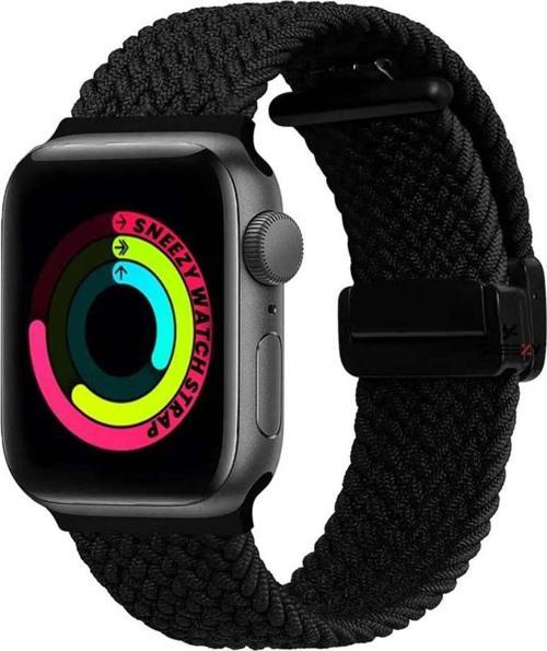 Apple Watch 38-40-41Mm İle Uyumlu Fiberlink Manyetik Tokalı Kumaş Örgü Kordon
