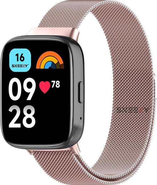 Redmi Watch 3 Active İle Uyumlu Metal Hasır Kordon Woven Wire Metal Tasarım Kordon