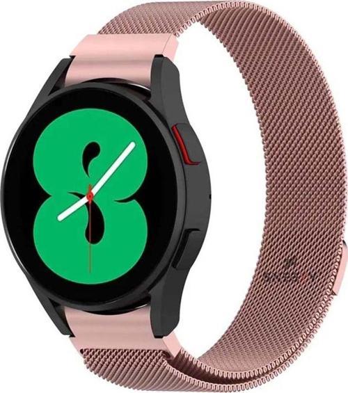 Samsung Galaxy Watch 4 40 42 44 46Mm Uyumlu Kavisli Woven Wire Metal Tasarım Kordon