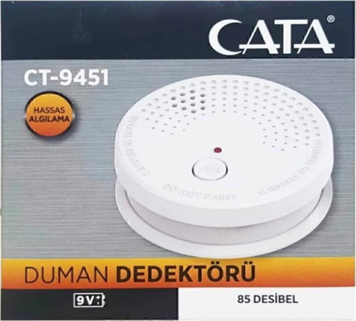 Duman Dedektörü - Kablosuz Yangın Alarm Sensörü Pil Dahildir