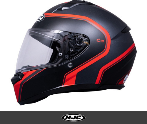 C10 Kask Elıe Mc1Sf Kapalı Motosiklet Kaskı Mat Siyah Kırmızı