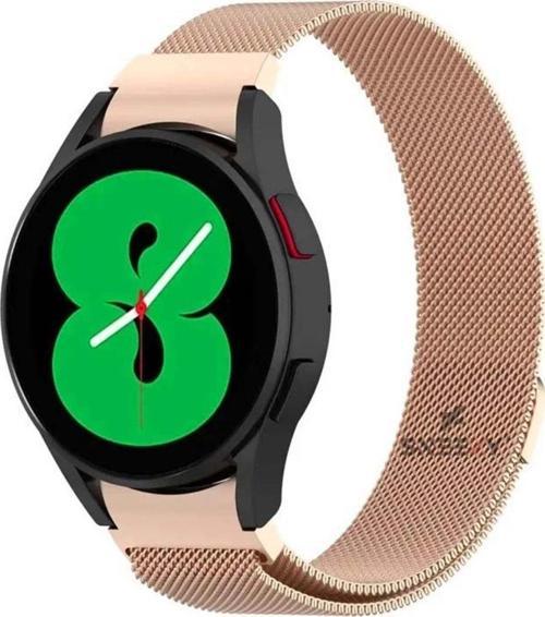 Samsung Galaxy Watch 4 40 42 44 46Mm Uyumlu Kavisli Woven Wire Metal Tasarım Kordon