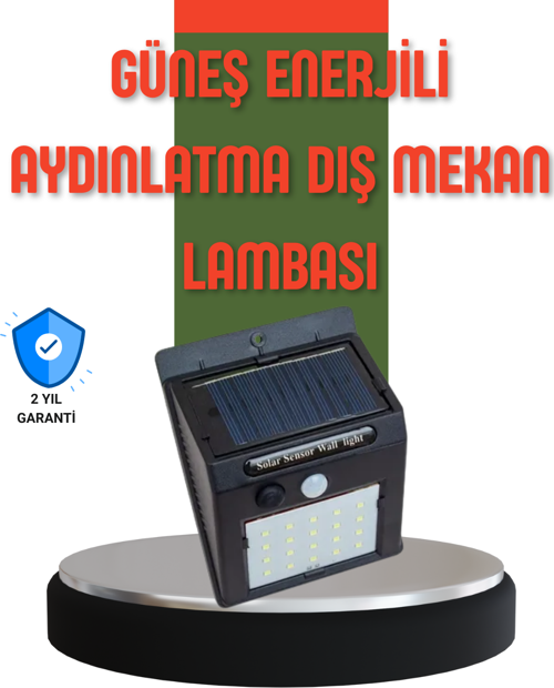 Hareket Sensörlü Güneş Enerjili Dış Mekan LED Lamba 100/144 LED