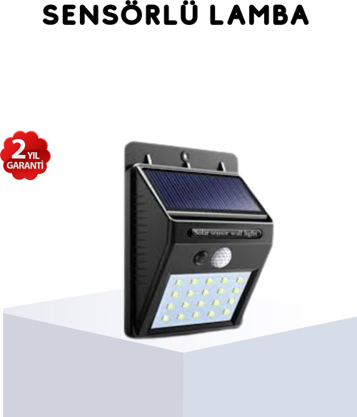 Solar Güneş Enerjili Hareket Sensörlü 4 Taraflı Bahçe Lambası – IP65 Su Geçirmez 100 LED