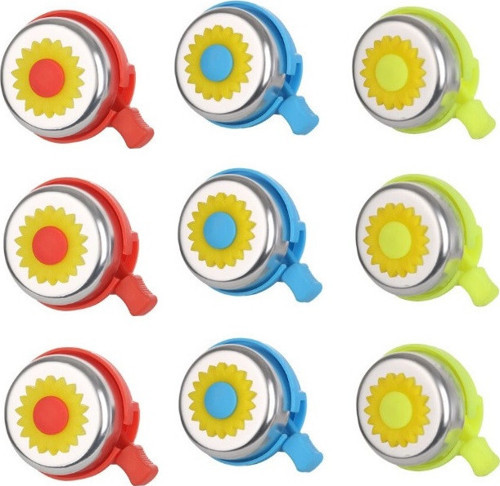 Bisiklet Çiçekli Zil 9 Lu Ekonomik Paket (3 Renk )