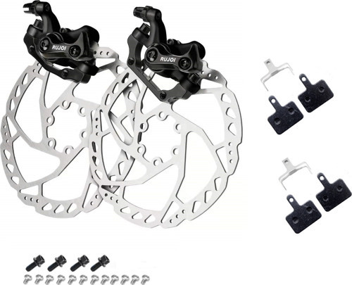 Bisiklet Mekanik Disk Fren Kaliper Seti Rotor 160mm 6 Vidalı yedek balatalı