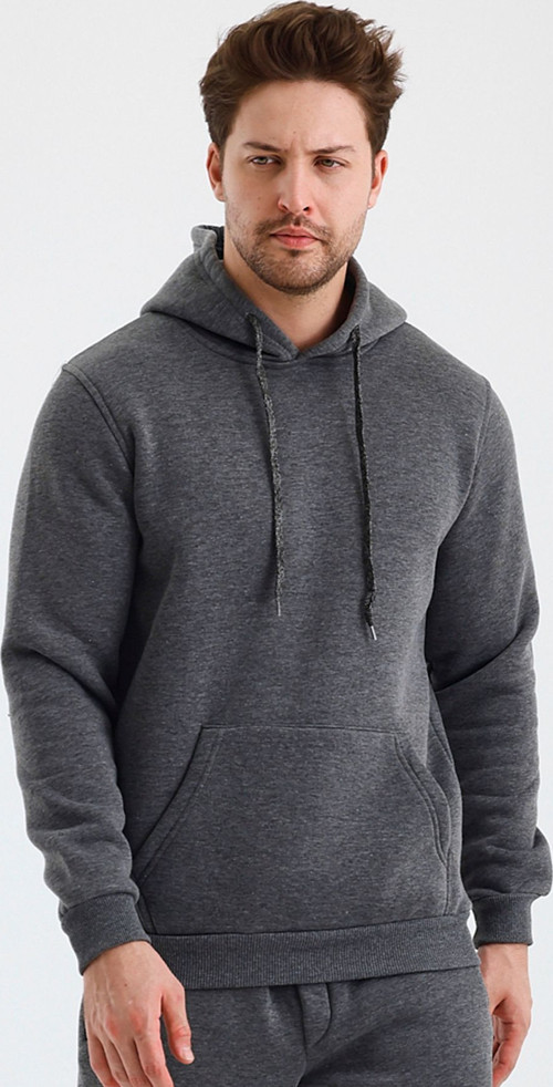 Erkek Kapşonlu 3 İplik Sweatshirt