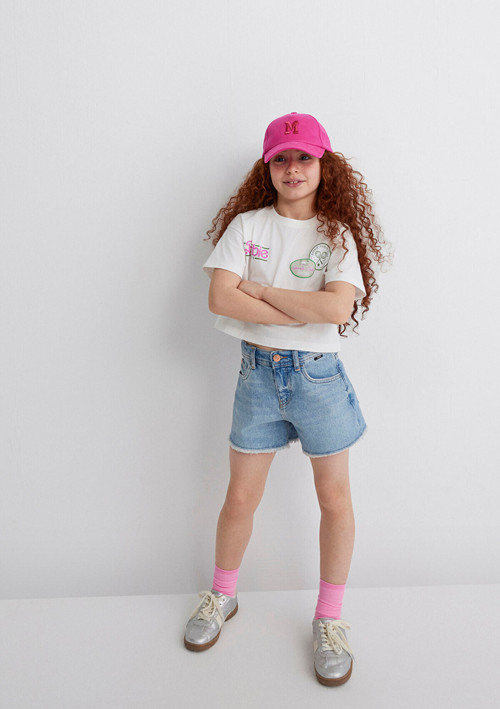 Barbie Baskılı Ekru Tişört Loose Fit / Bol Rahat Kesim 7610313-70057
