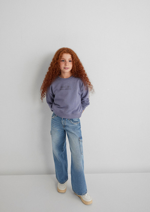 Jns Baskılı Mor Sweatshirt 7S10146-88095