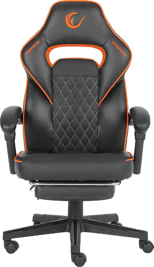 KL-R12 Lumos Deri Siyah/Turuncu Oyuncu Koltuğu