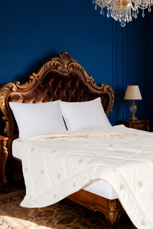 Pure Woll Çift Kişilik Yün Yorgan (195x215 cm) – %100 Pamuk Kılıf | Bez Çantalı