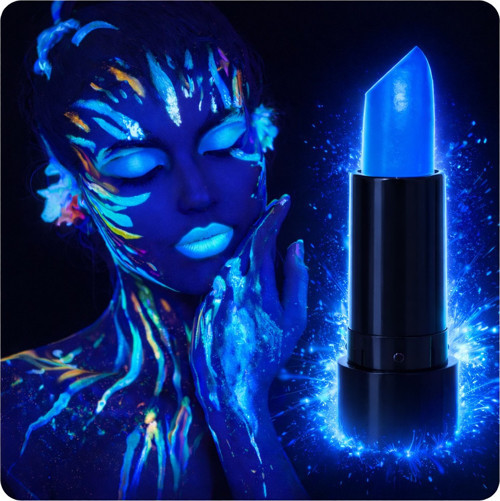 UV Neon Mavi Ruj – Karanlıkta Parlayan Makyaj Boyası