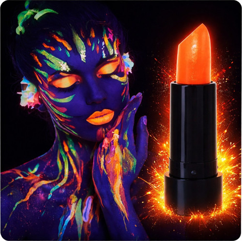 UV Neon Turuncu Ruj – Karanlıkta Parlayan Makyaj Boyası