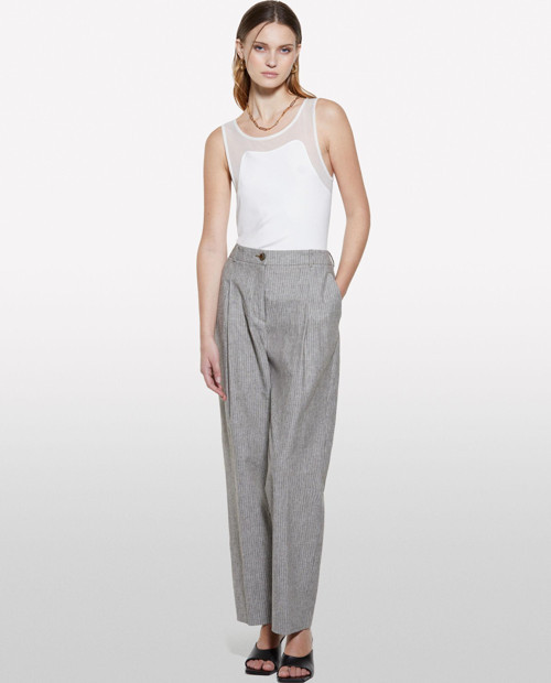 Viskoz Karışımlı Nervürlü Jarse Slim Fit Atlet Kadın Beyaz Atlet - 325P3Y61LH00Z