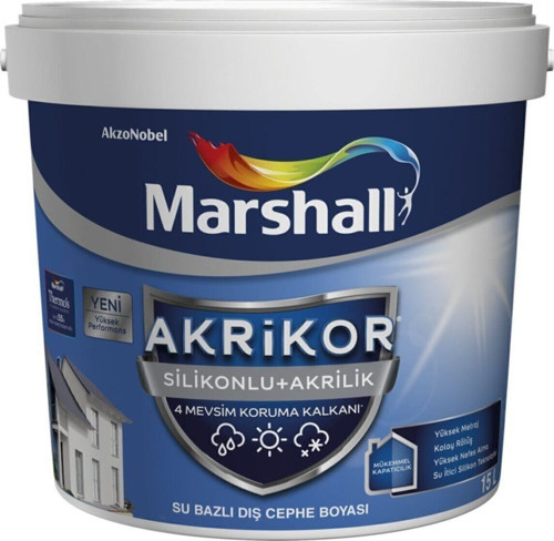 Akrikor Silikonlu Akrilik Dış Cephe Boyası 2.5 lt BEYAZ - 4 Mevsim Koruma Sağlar