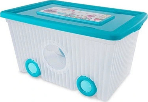 Tekerlekli Turkuaz Oyuncak Kutusu 60 L