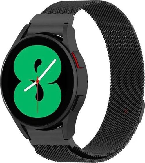 Samsung Galaxy Watch 4 40 42 44 46Mm Uyumlu Kavisli Woven Wire Metal Tasarım Kordon