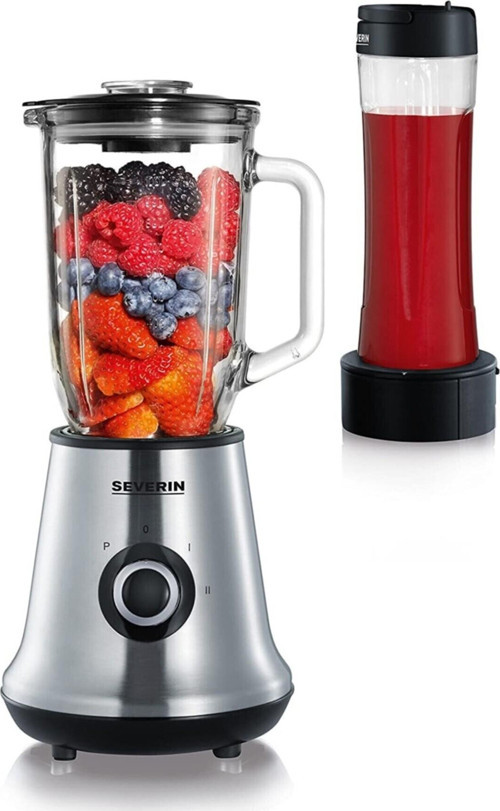 Smoothie Multimikser Sm 3737 1 L Ve 600 Ml Kapaklı Içecek Bardağı, 500w Paslanmaz Çelik, Siyah
