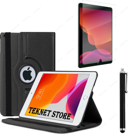 Apple Ipad 10.2 Inç 9.nesil Uyumlu 360 Dönebilen Tablet Kılıfı + Ekran Koruyucu + Dokunmatik Kalem