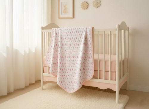 Bebek Pamuk Battaniye Tek Kat Baskılı 80X80 Boy