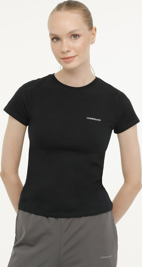 W-Ct129 Basıc C Neck T-Sh Siyah Kadın Kısa Kol T-Shirt
