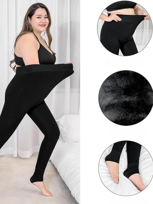 Kışlık Siyah Toparlayıcı Etkili Kaliteli İçi Peluş Kadın Termal Tayt Kürklü İçlik Yüksel Bel Tayt