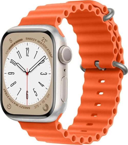 Watch 42Mm 44Mm 45Mm Seri 1 2 3 4 5 6 7 8 Se Uyumlu Seaflex Ocean Silikon Kordon