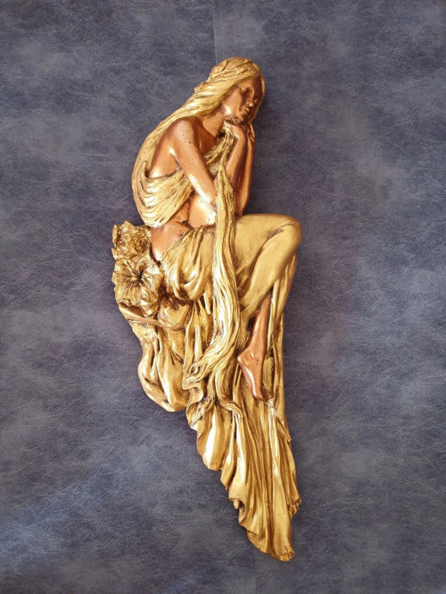 İskandinav Tarzı Kadın Figürü Duvar Süsü | Altın Renk Minimal Dekor | Modern Ev Duvar Dekoru