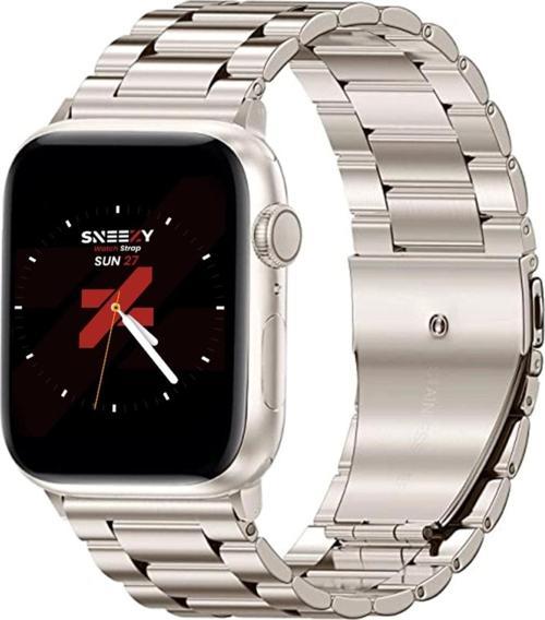 Apple Watch 42Mm 44Mm 45Mm Watch Seri 3 4 5 6 7 Se Uyumlu Ironweft Döküm Çelik Metal Kordon