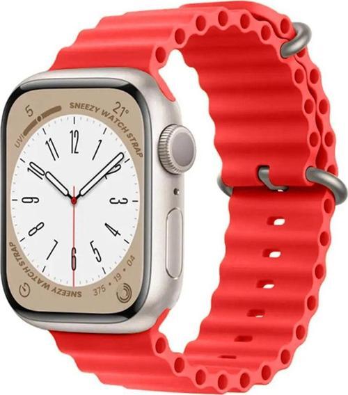 Apple Watch 42Mm 44Mm 45Mm Seri 1 2 3 4 5 6 7 8 Se Uyumlu Seaflex Ocean Silikon Kordon