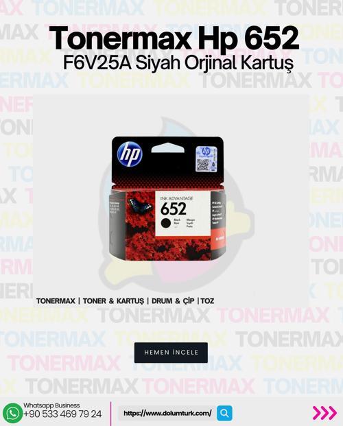 652 F6V25A Siyah Orjinal Kartuş / Ink Advantage 3835 Siyah Kartuş