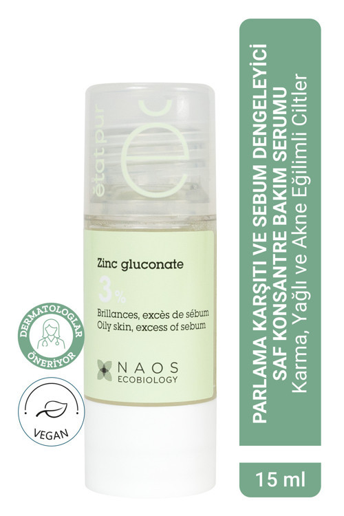 Pure Active Çinko Gluconate Sebum Dengeleyici Konsantre Bakım Serumu 15 ML