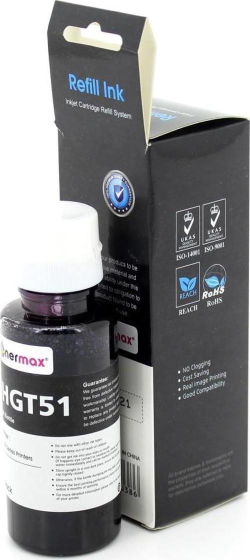 Hp GT51 X4E40AE Siyah Muadil Mürekkep