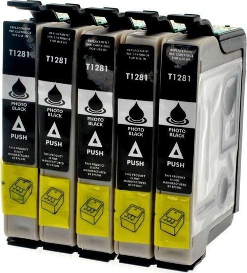 Epson T1281 Siyah Muadil Kartuş 5'li Avantaj Paket