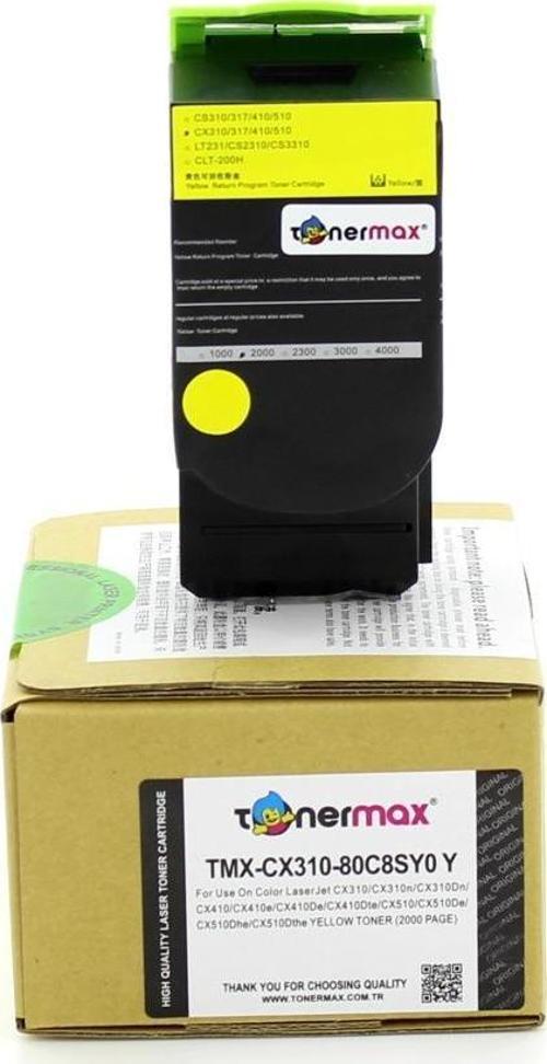 Lexmark 80C8SY0 Sarı Muadil Toner / CX310 / CX410 / CX510