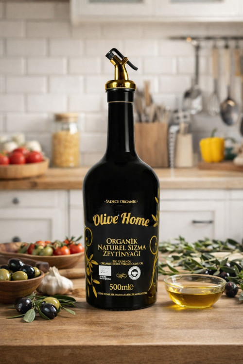 Olive Home Amber Yağdanlık Cam Şişe 500Ml Zeytinyağı Sıvıyağ Şişesi Yağlık