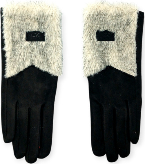 Syt Kadın Kürklü Kadife Dokunmatik Eldiven Şık Sıcak Tutan Peluş Kışlık Hediyelik