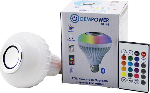 2IN1-KUMANDALI RGB LED AMPUL - BLUETOOTH HOPARLÖR MÜZİK ÇALAR LED-7W - HOPARLÖR-3W (Timya/Go1395) 1
