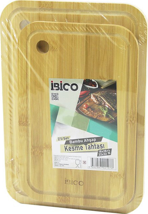 2PCS SETOVAL KENARLI - YUVARLAK DELİKLİ AHŞAP BAMBU KESİM PANOSU - KESME TAHTASI 18X28X1CM--22X32X1C