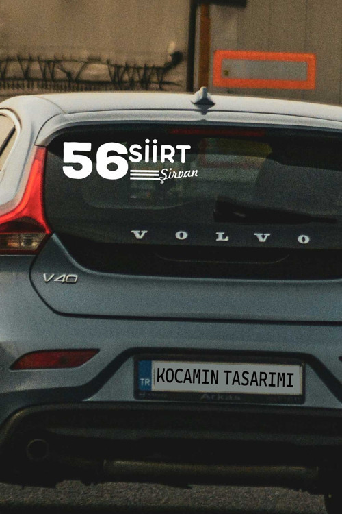 Siirt 56 Şirvan Plaka Numaralı Beyaz Sticker İlçe ve Şehir Yazılı Araç Sticker 40cm