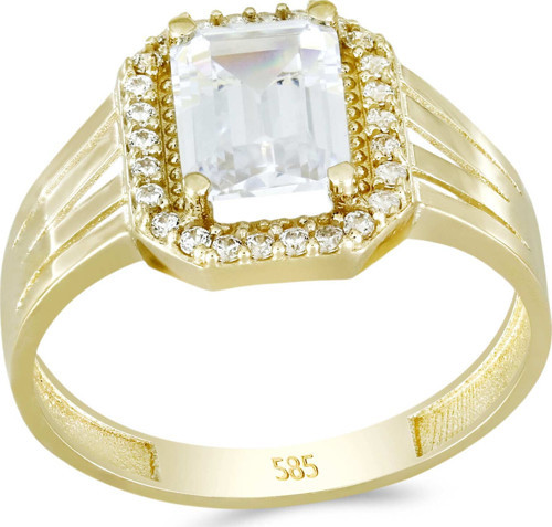 Altın Baget Taşlı Yüzük