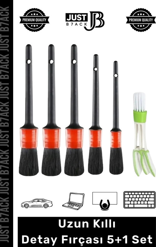 #DetayFırçası Farklı Boy Islak Kuru Otomobil Oto Araç Araba Klima Temizlik Detay Fırçası 5+1 Set