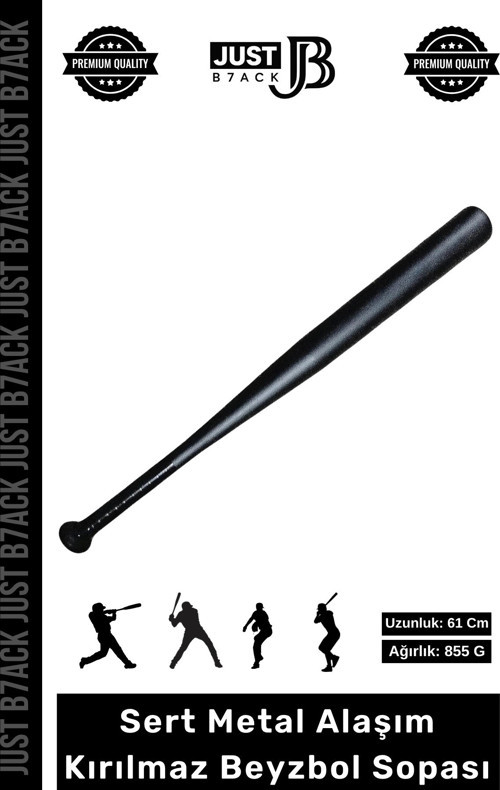 #BeyzbolSopası Sert Metal Alaşım Kaymaz Dayanıklı 855 Gram Kırılmaz Siyah Beyzbol Sopası 61 Cm