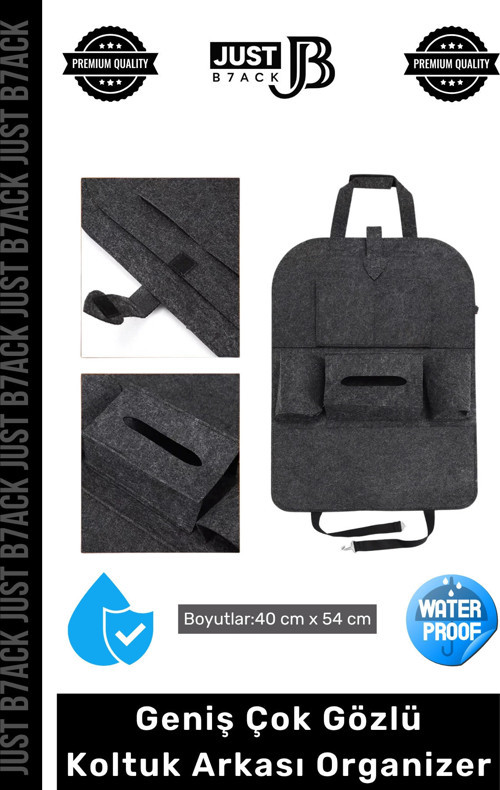 #OtoOrganizer Çok Gözlü Geniş Hazne Keçe Elastan Pratik Sökülüp Takılır Oto Koltuk Arkası Organizer