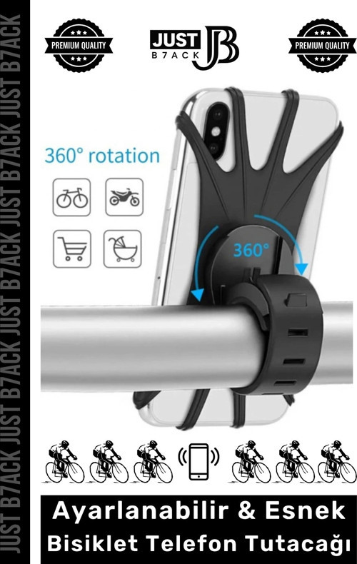 #TelefonTutucu Ayarlanabilir Sök Çıkar Dayanıklı Dirençli Esnek Silikon Bisiklet Telefon Tutacağı