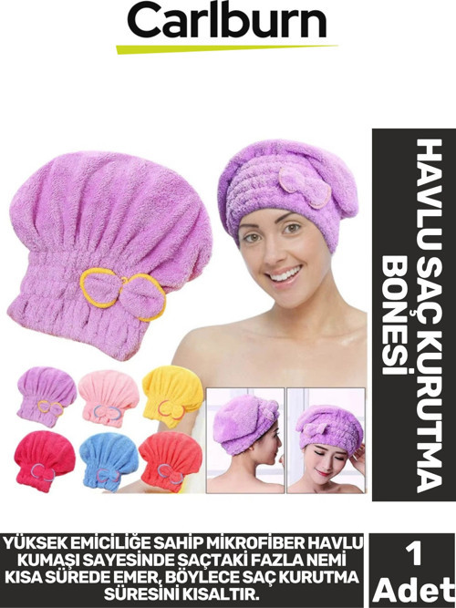 Özel Üretim Yumuşak Hızlı Kuruma Sağlayan Yüksek Emici Mikrofiber Havlu Saç Kurutma Bonesi 30x25x16