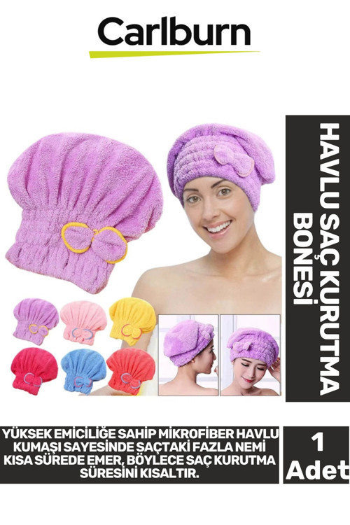 Özel Üretim Yumuşak Hızlı Kuruma Sağlayan Yüksek Emici Mikrofiber Havlu Saç Kurutma Bonesi 30x25x16
