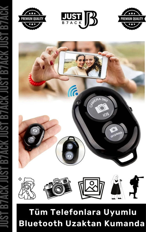#UzaktanKumanda Bluetooth Tüm Telefonlara Uyumlu Pilli Fotoğraf Video Selfie Uzaktan Kumanda