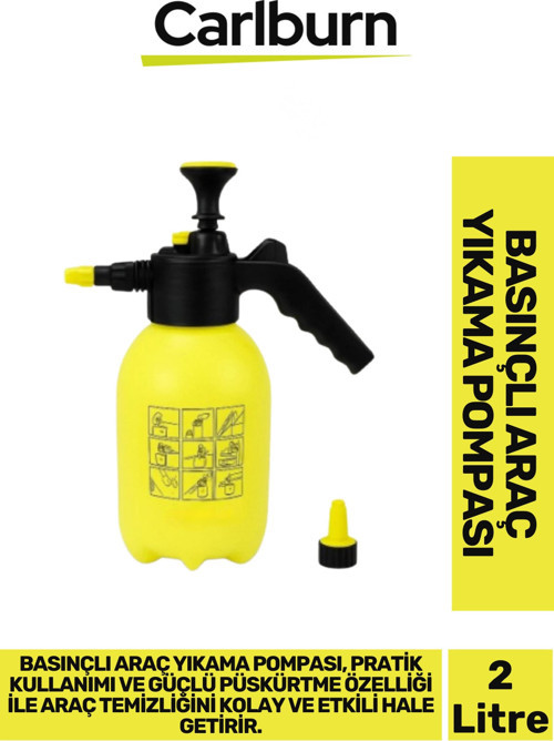 Özel Üretim Ergonomik Uzun Süreli Ayarlanabilir Püskürtmeli Basınçlı 2 Litre Araç Yıkama Pompası