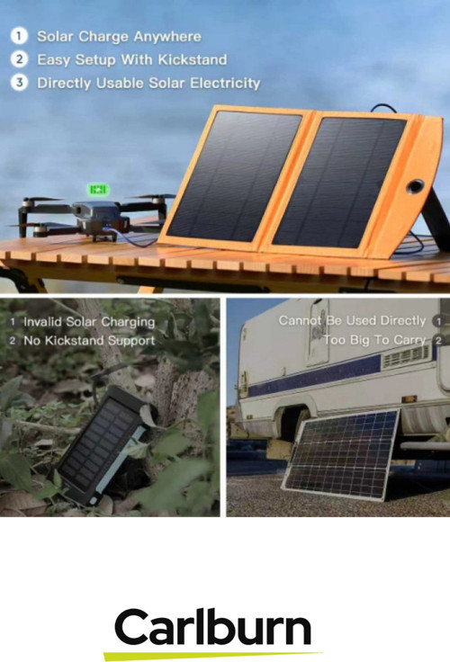 Carlburn Premium Type-C USB Portlu Led Işık Göstergeli Solar Güneş Enerjili Powerbank 10000 mAh 2